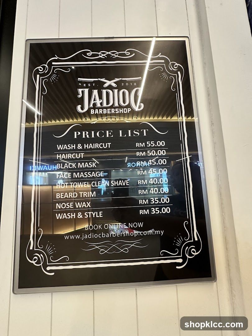 JADIOC BARBERSHOP PRICE LIST
