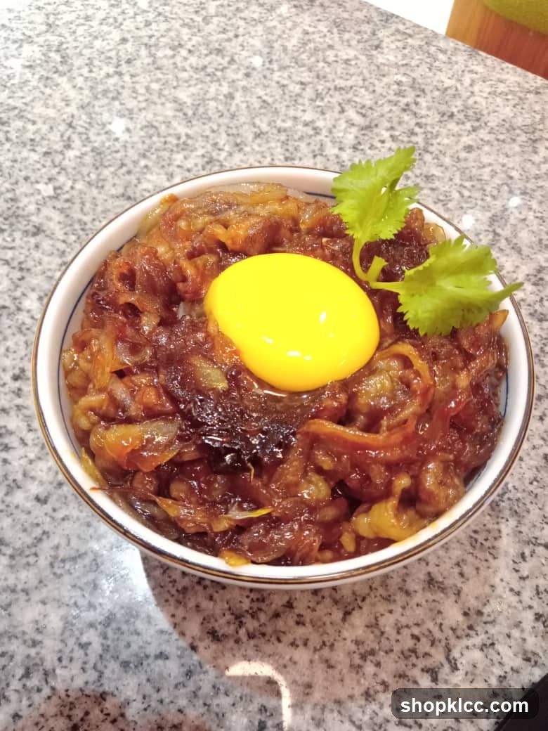 Gyudon with Egg Yolk