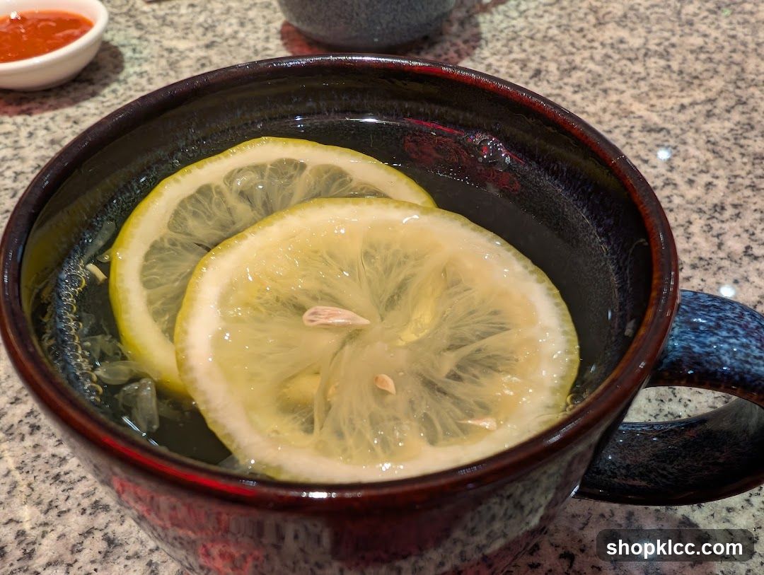 Lemon Water in a Mug