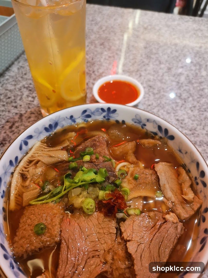 Beef Noodle Soup and Drink
