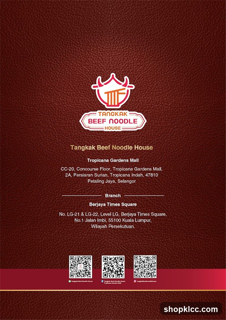 Tangkak Beef Noodle House Information