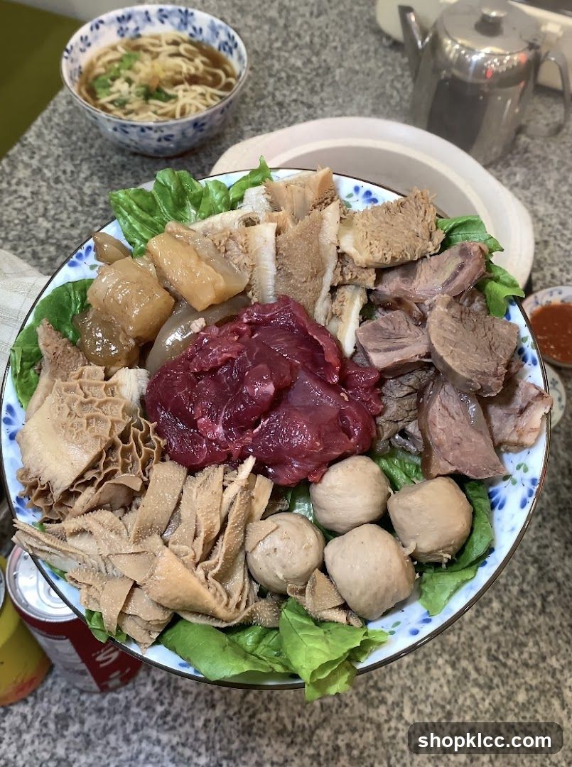 Beef and Tripe Platter with Noodles