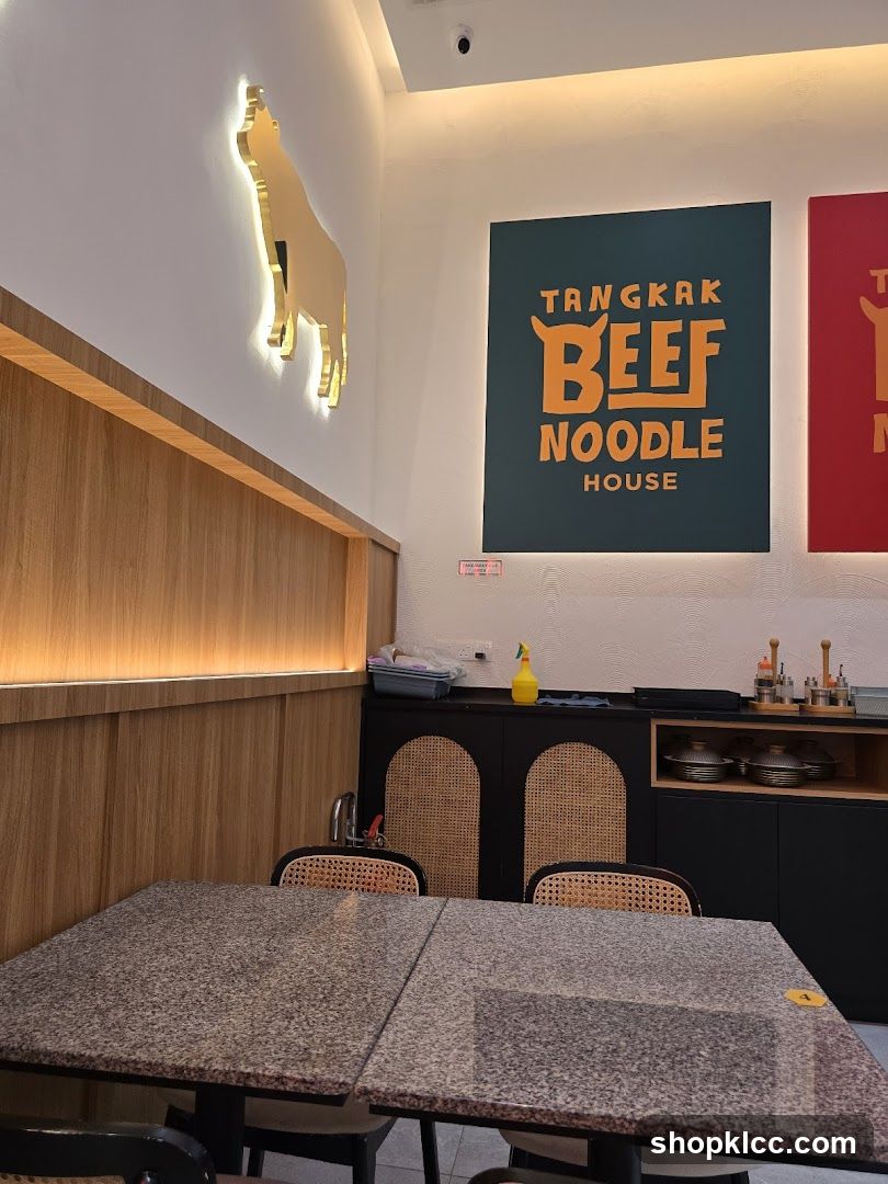 Restaurant Interior with Beef Noodle Signage