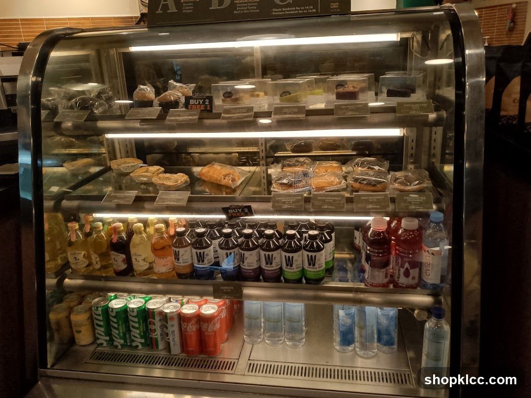 Display Case with Food and Drinks