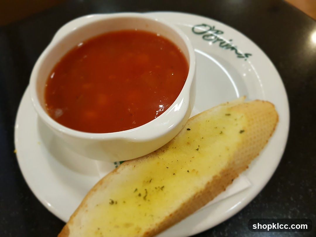 Tomato Soup with Garlic Bread