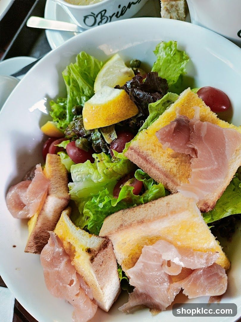 Salad with Ham and Toast