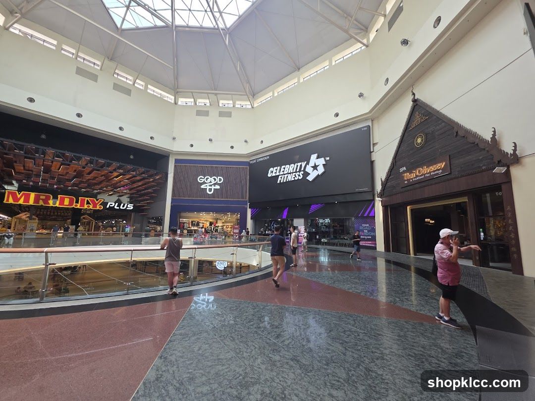 Mall Interior with Various Shops