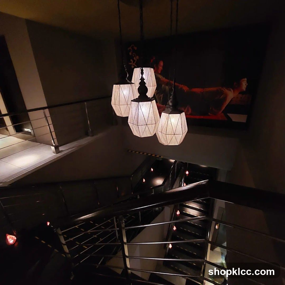 Interior Staircase with Artwork and Lamps