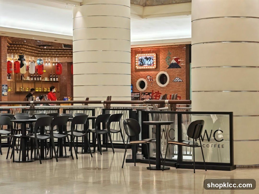 Interior of a coffee shop with seating