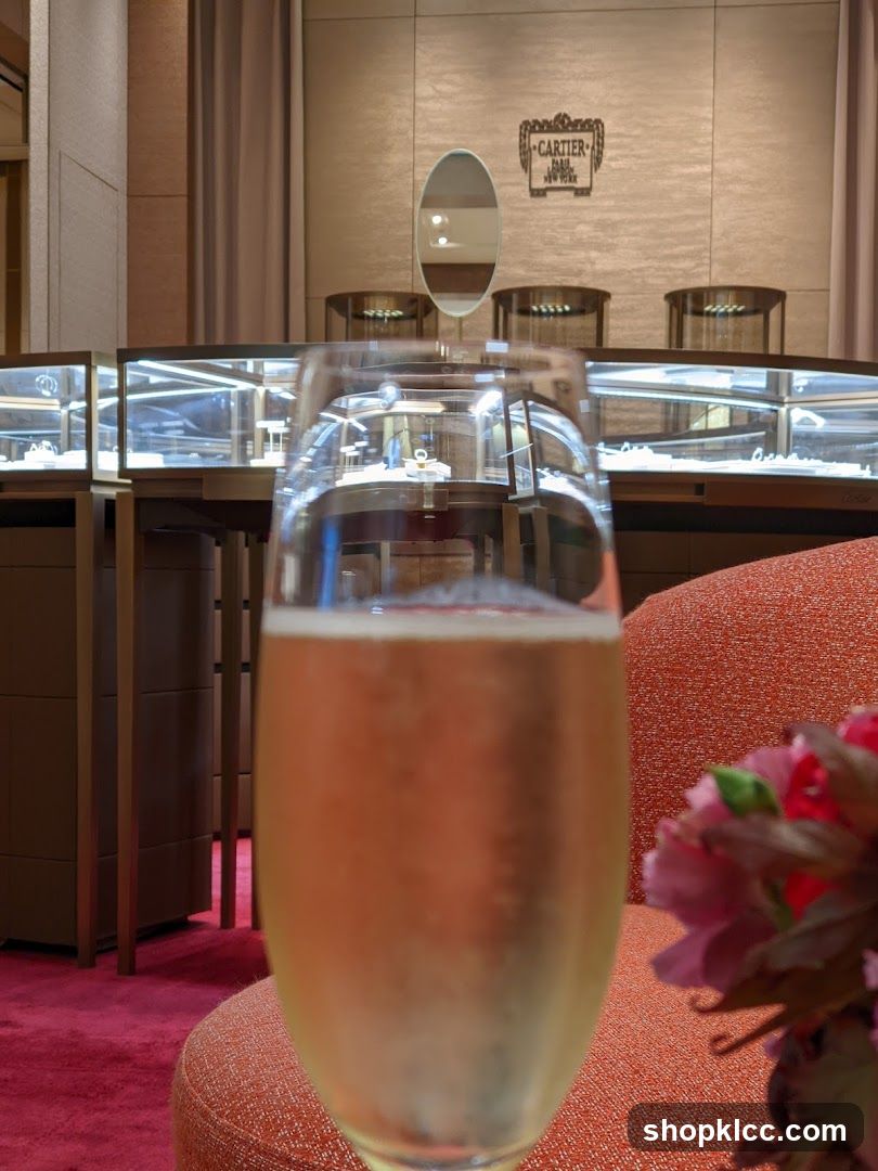 Champagne in a jewelry store