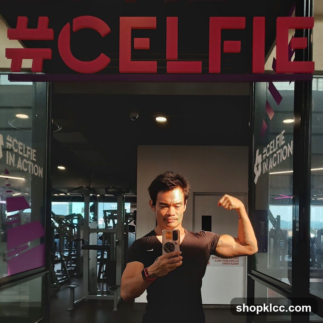 Man posing in gym