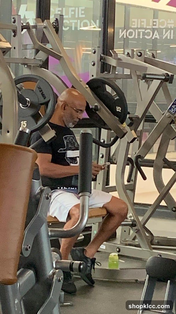 Man on gym equipment