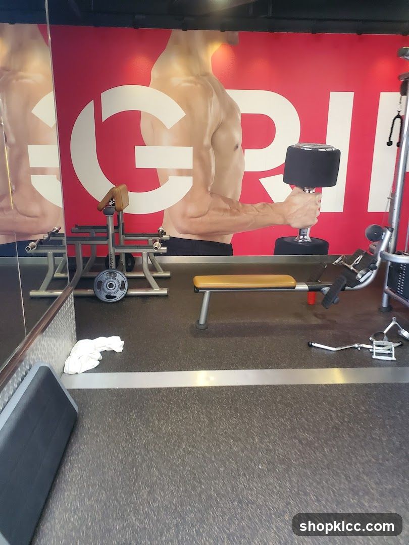 Gym Interior with Weightlifting Equipment