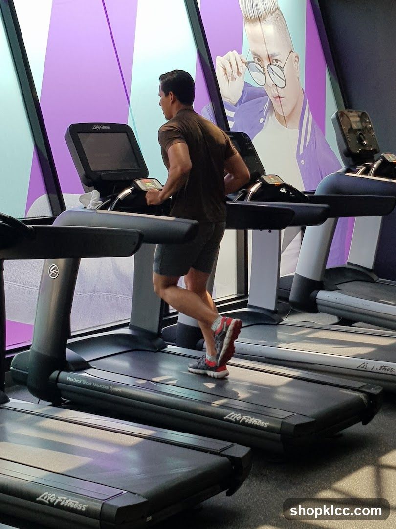 Man running on treadmill