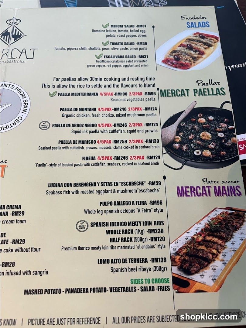 Mercat Gastrobar Menu