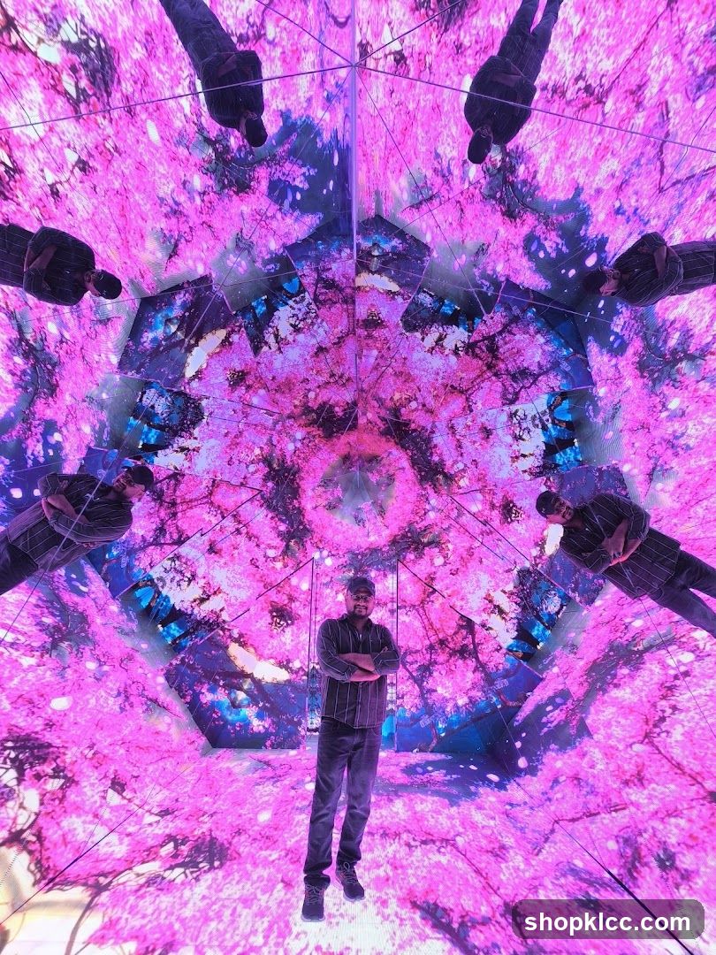 Man in a Digital Art Installation