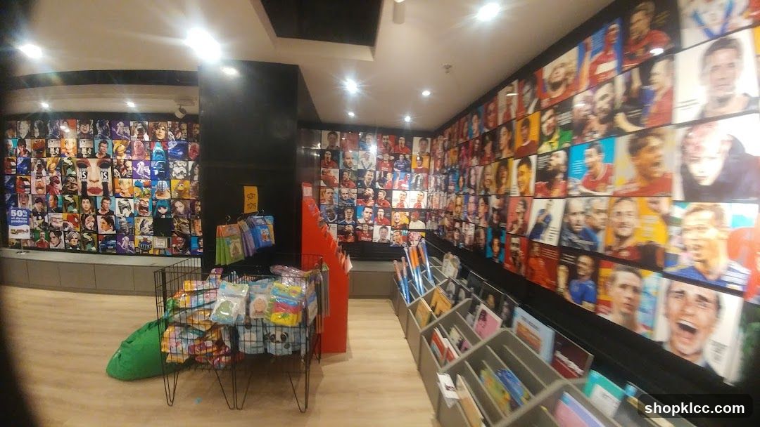 Store Interior with Celebrity Posters and Merchandise