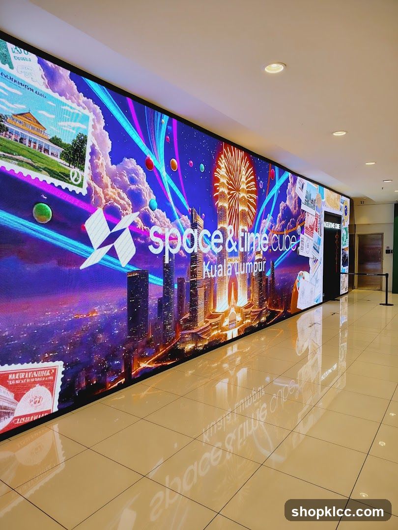 Digital Display with Cityscape and Fireworks