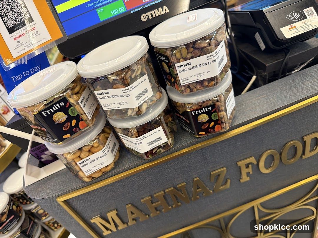 Nuts and dried fruits display