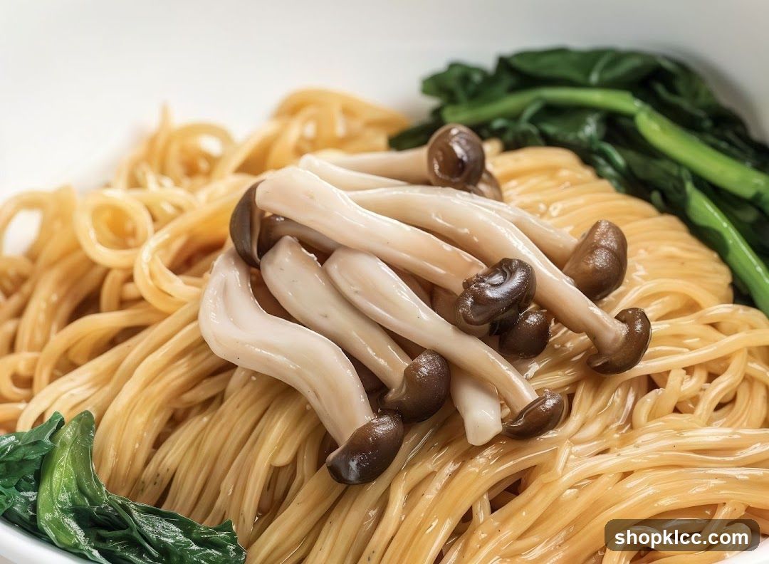 Noodles with Mushrooms and Greens