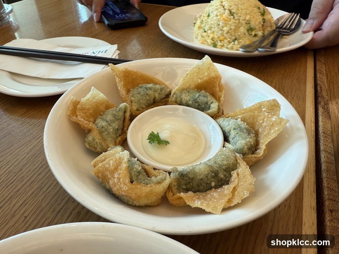 Fried Wontons with Dip and Fried Rice