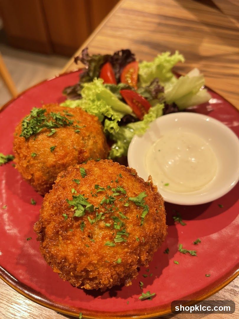 Fried Croquettes with Salad and Dip