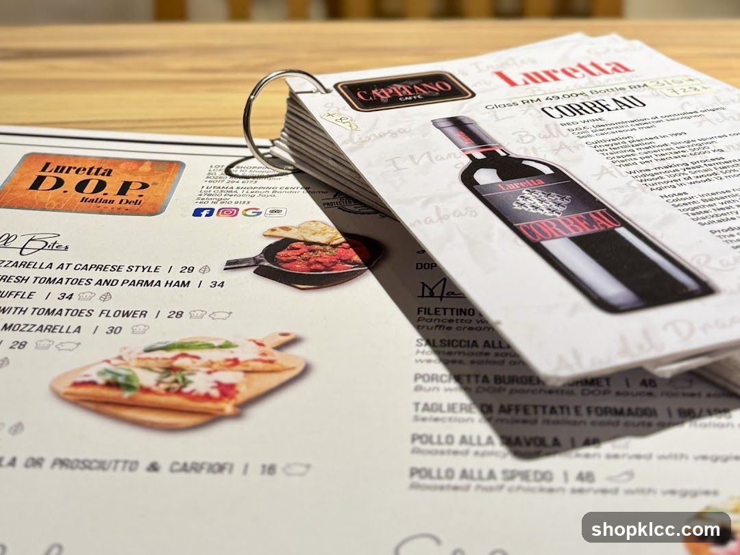 Luretta Italian Deli Menu