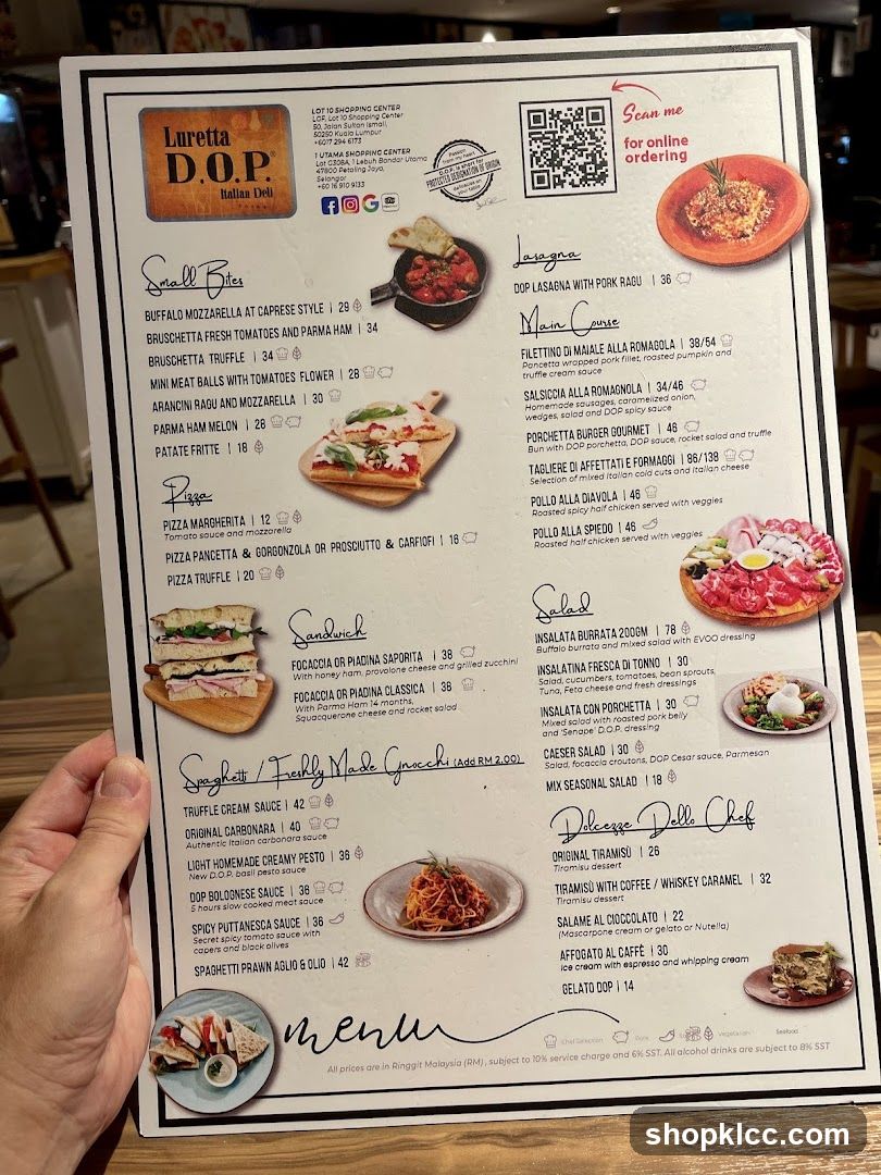 Luretta D.O.P. Italian Deli Menu