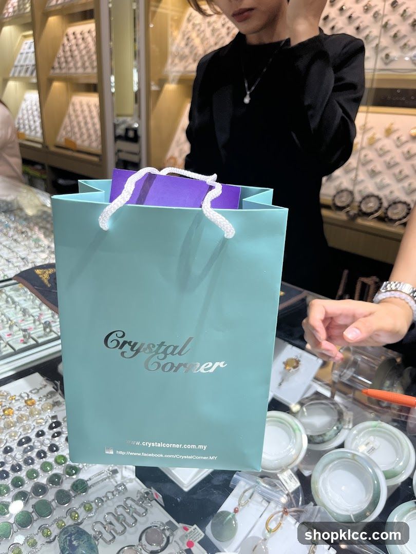 Shopping Bag with Crystal Corner Logo