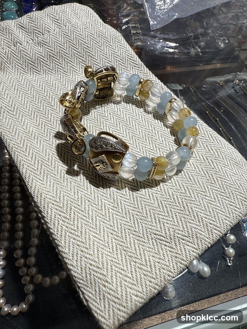 Beaded Bracelet with Gold Accents