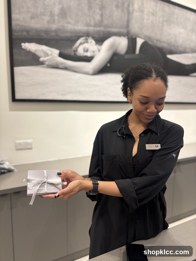 Woman holding a gift box