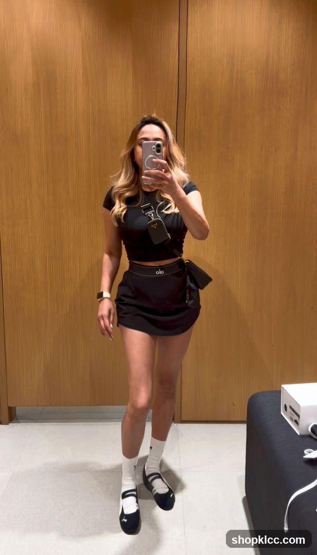 Woman in black athletic wear