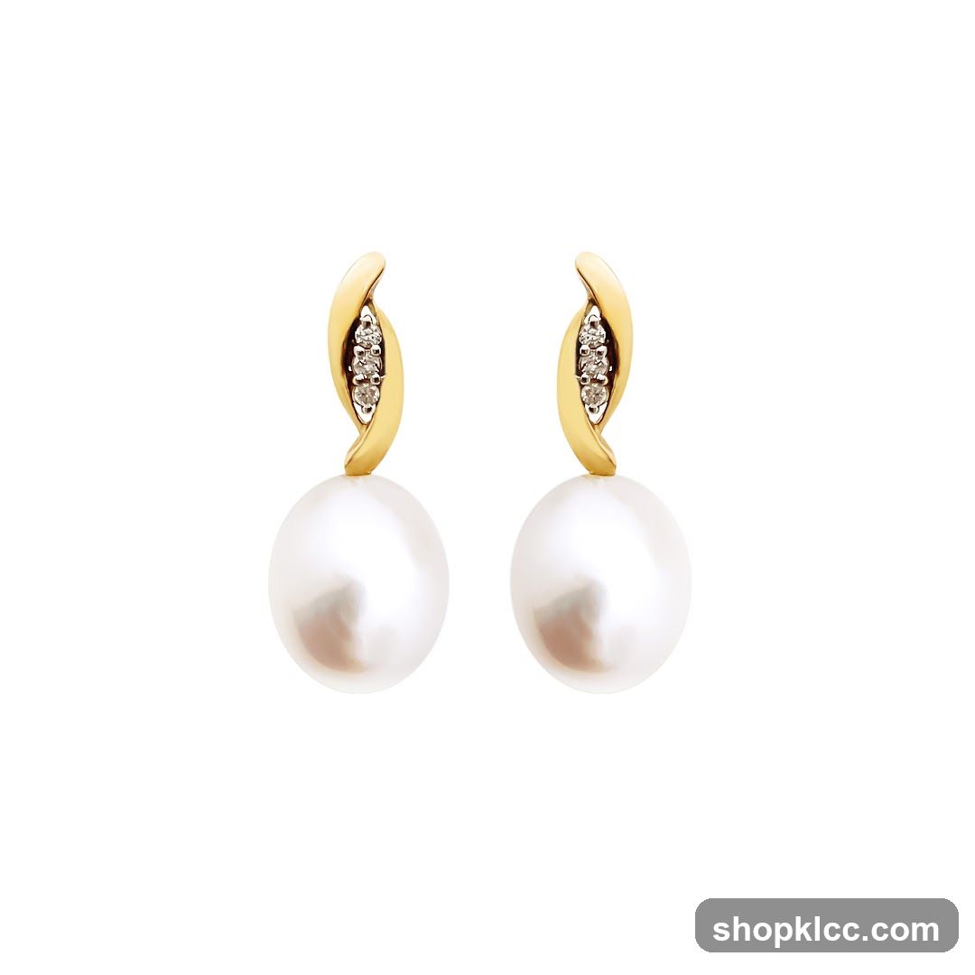 Pearl and Diamond Earrings