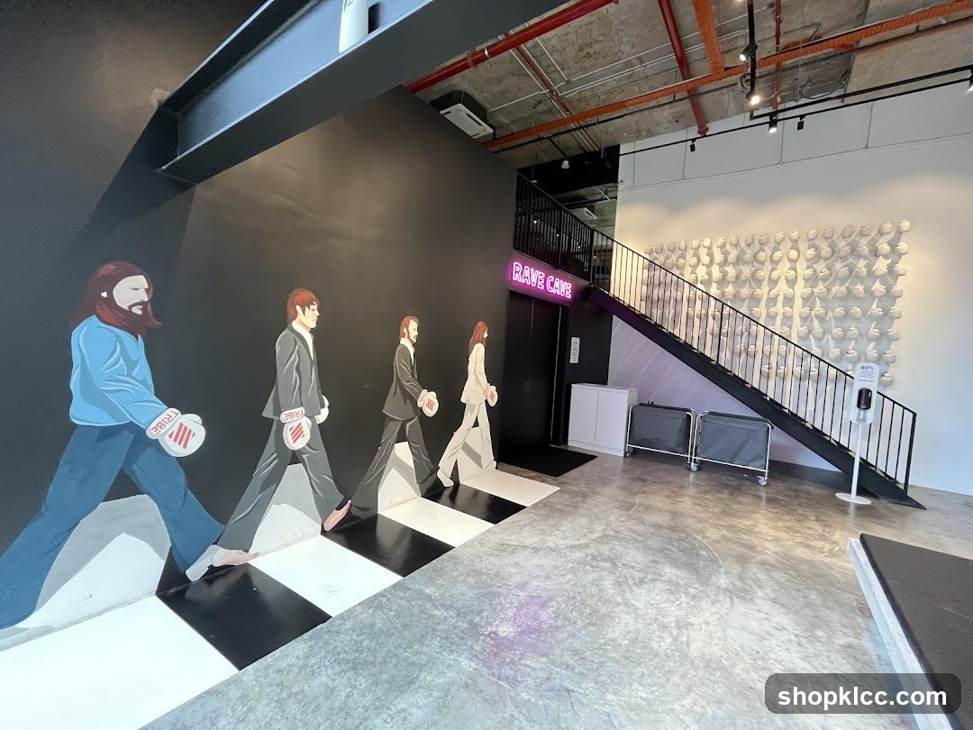 Interior with Abbey Road Mural and Staircase