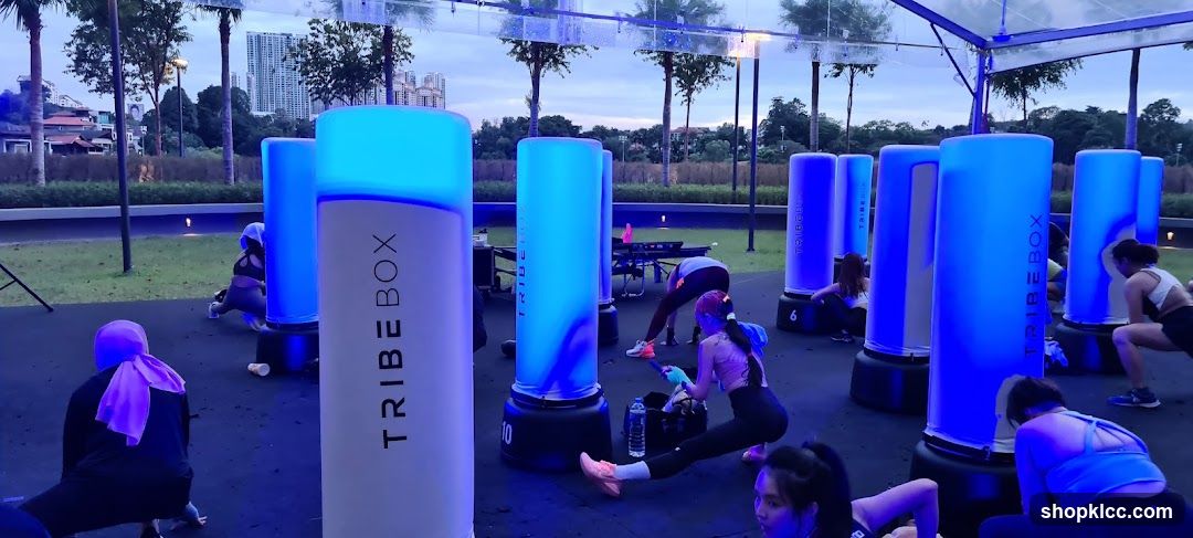 Fitness Class with Inflatable Punching Bags