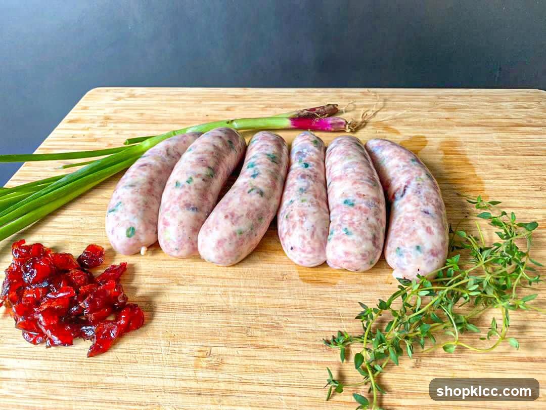 Sausages with Cranberries, Scallions, and Thyme