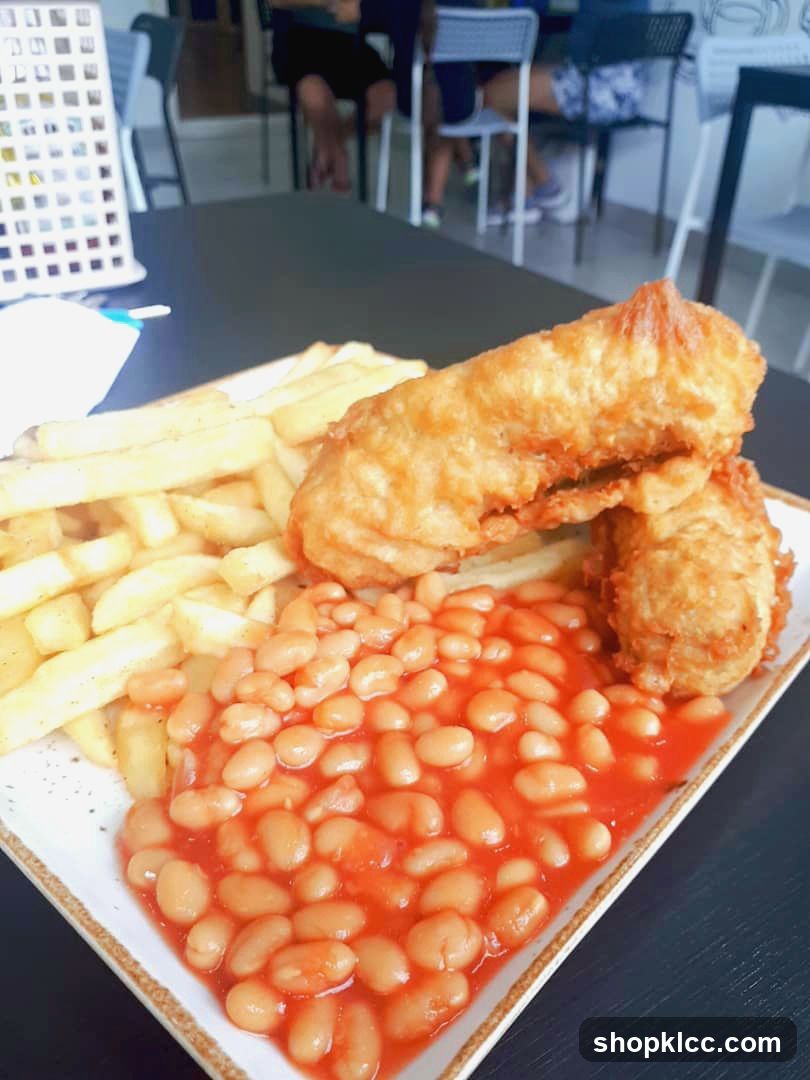 Fish and Chips with Baked Beans