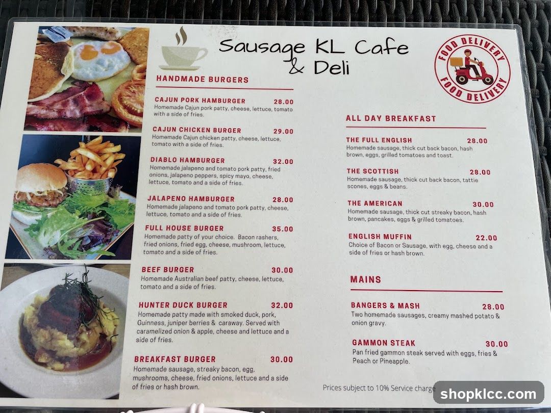 Sausage KL Cafe & Deli Menu