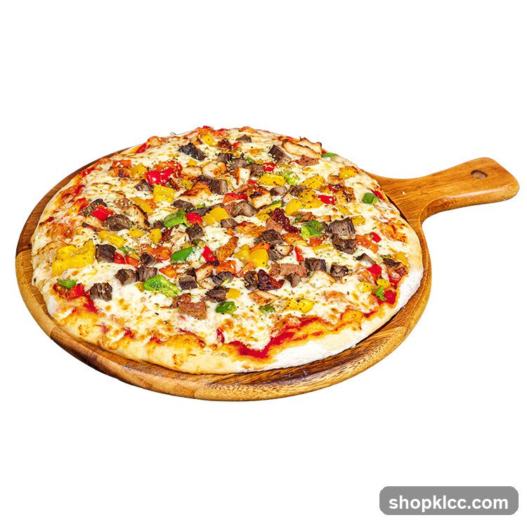 Pizza on a wooden board
