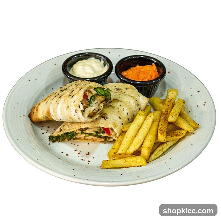 Wrap with Fries and Dips