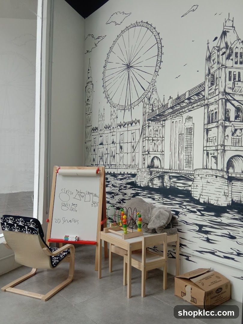 Children's Play Area with London Mural