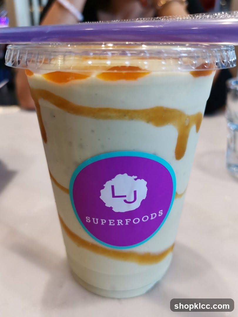Smoothie with Caramel Drizzle