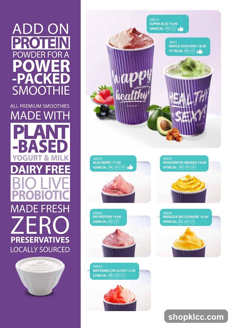 Smoothie Menu