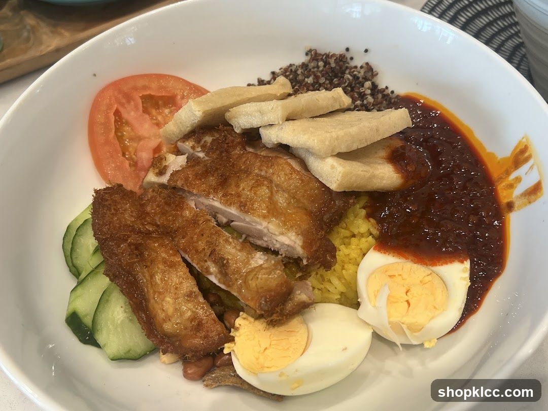 Nasi Lemak with Fried Chicken