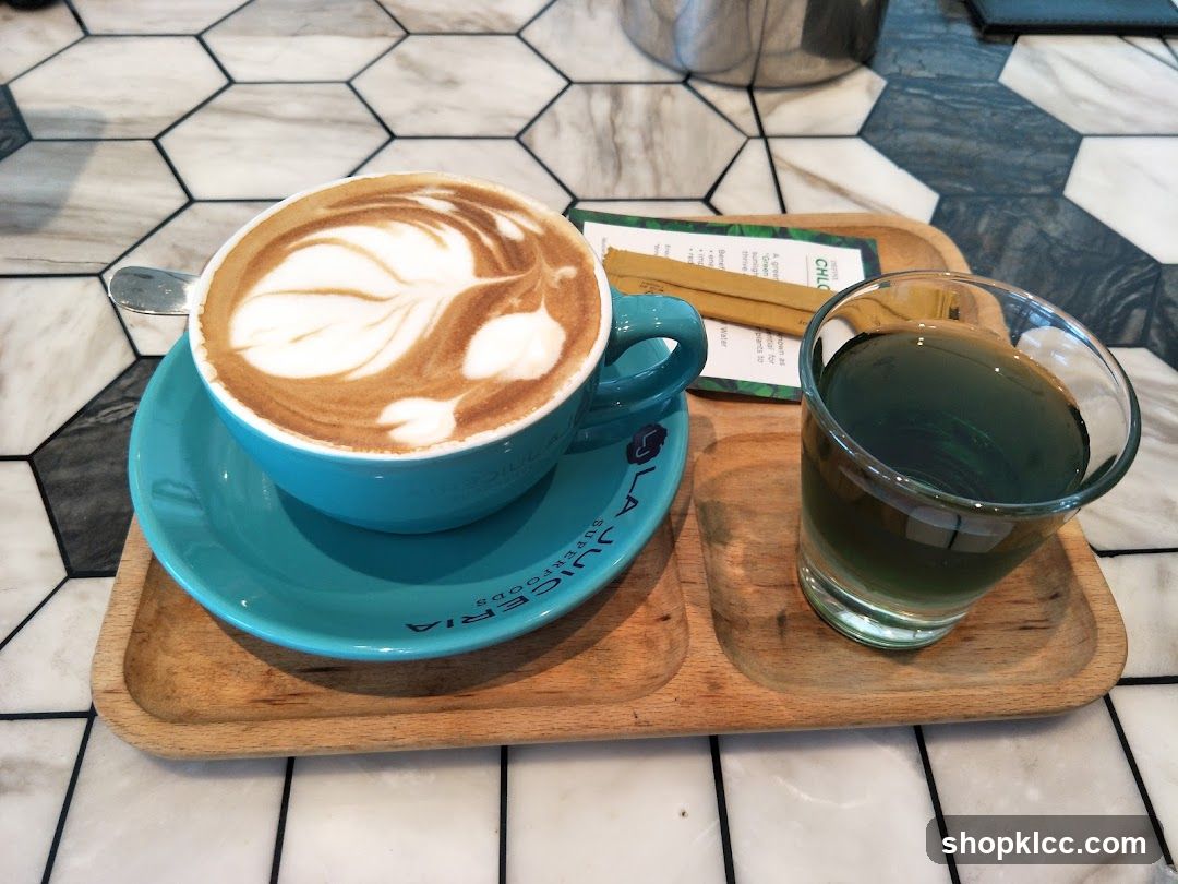 Latte and Green Drink