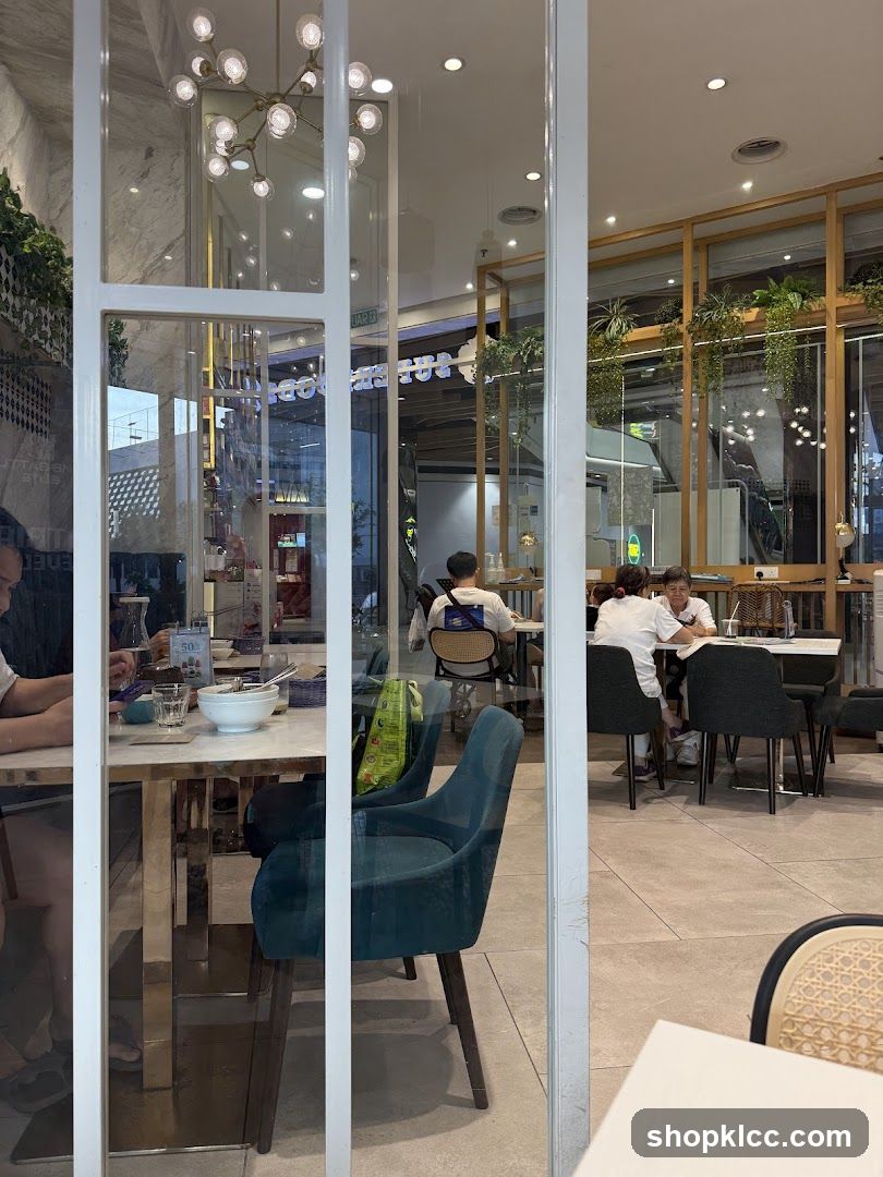 Interior of a cafe with diners