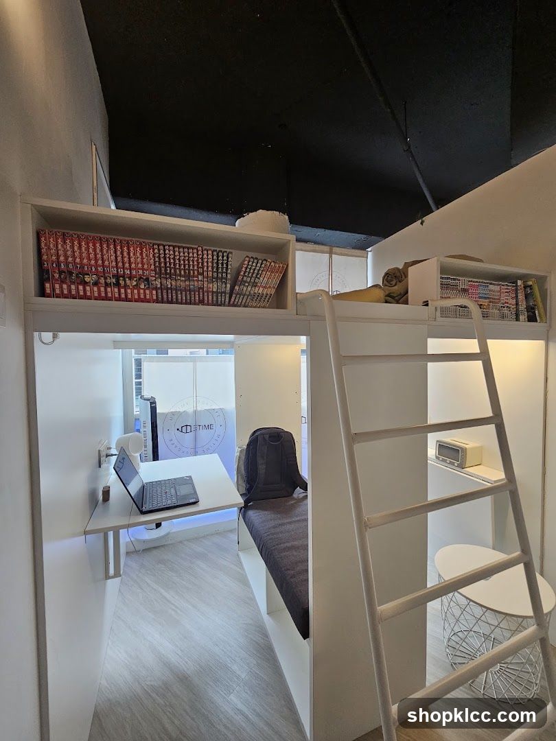 Cozy Bunk Bed with Workspace and Manga Collection