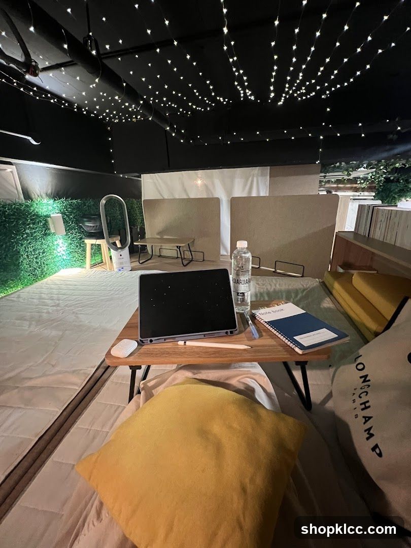 Cozy Workspace with Fairy Lights
