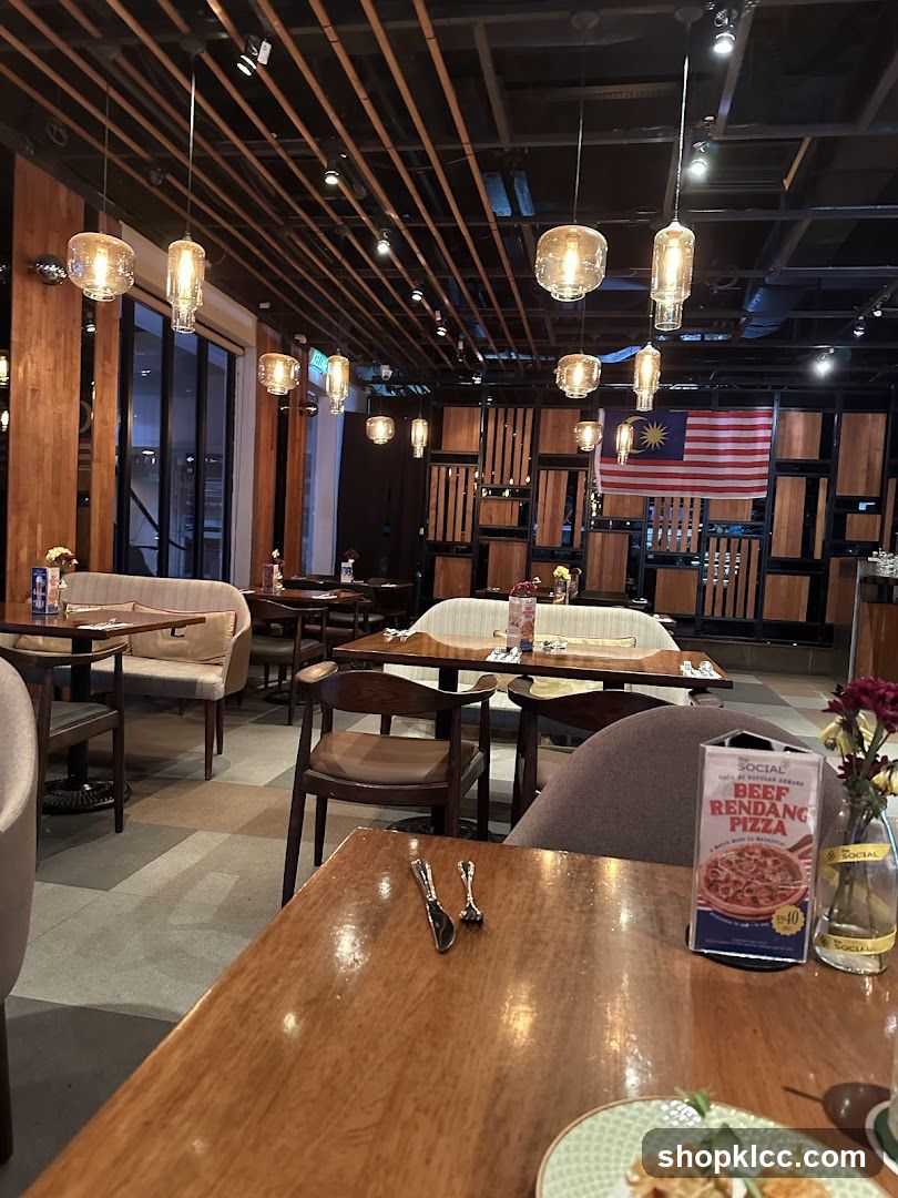Restaurant Interior with Malaysian Flag