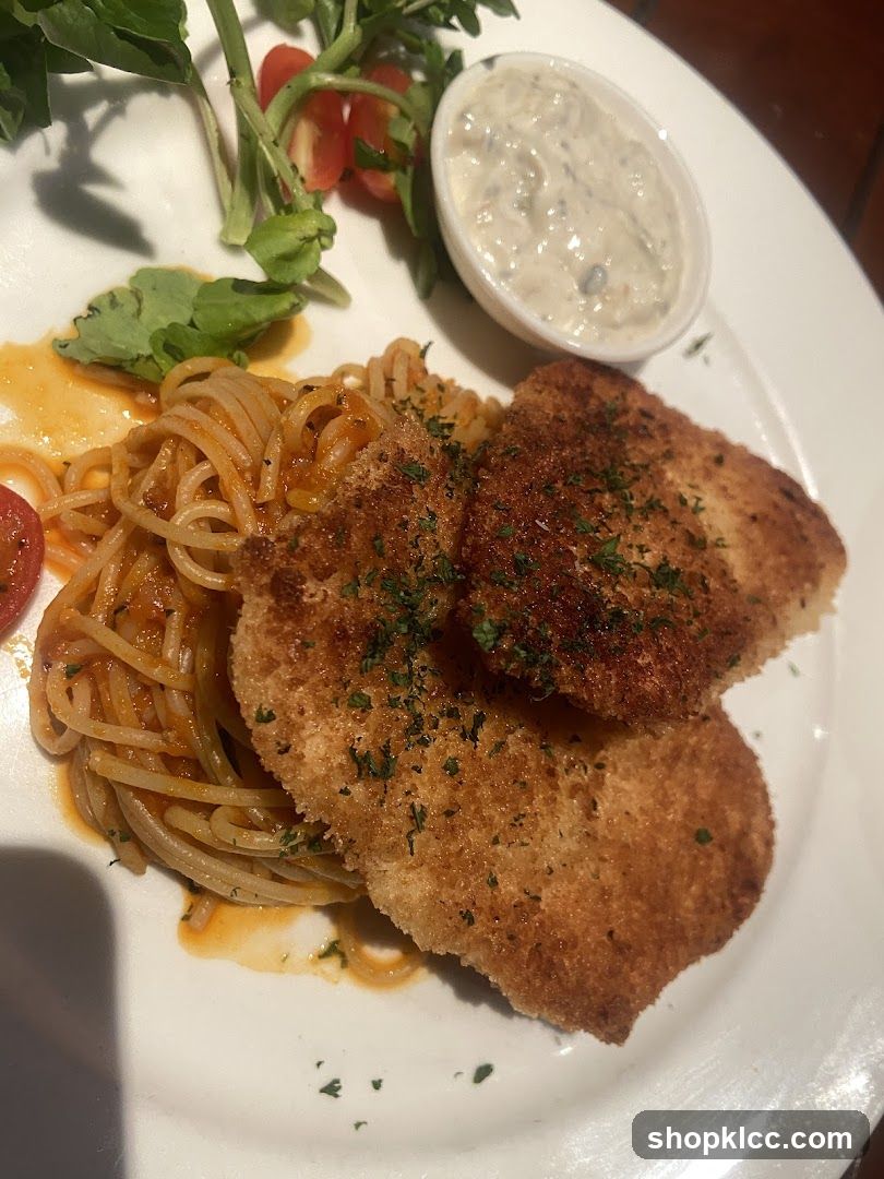Breaded Chicken with Spaghetti
